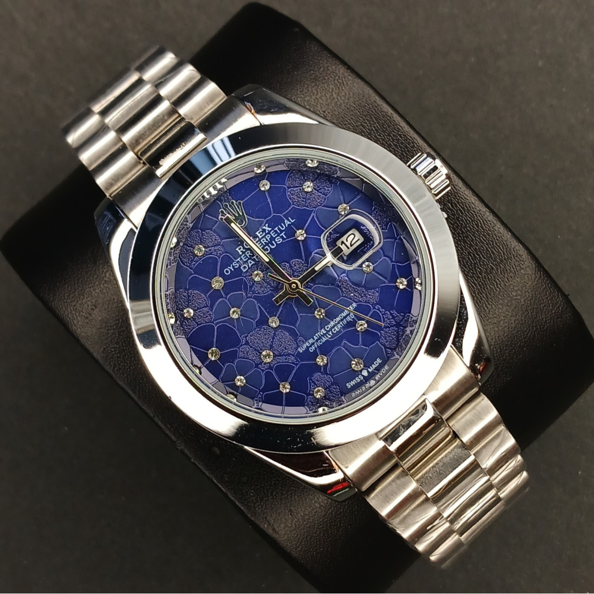 رولکس مردانه کد(7034) نقره ای صفحه سرمه ای