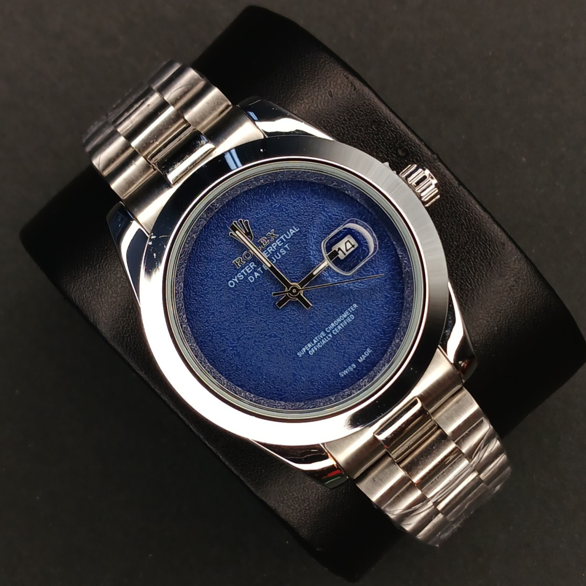 رولکس مردانه کد(7037) نقره ای صفحه سرمه ای