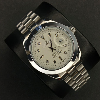 رولکس مردانه کد(7041) نقره ای صفحه سفید