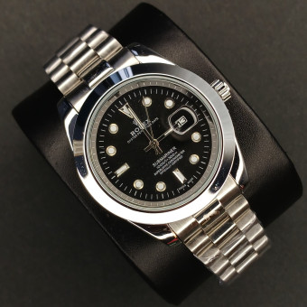 رولکس مردانه کد(7046) نقره ای صفحه مشکی