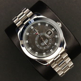 رولکس مردانه کد(7047) نقره ای صفحه مشکی