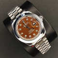 رولکس مردانه کد(7050) نقره ای صفحه قهوه ای