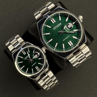 ست سیتیزن کد(7052) نقره ای صفحه سبز تیره