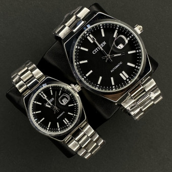 ست سیتیزن کد(7054) نقره ای صفحه مشکی