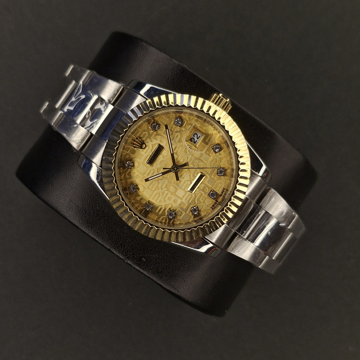 رولکس کد(7060) قاب طلایی/بند نقره ای/صفحه طلایی