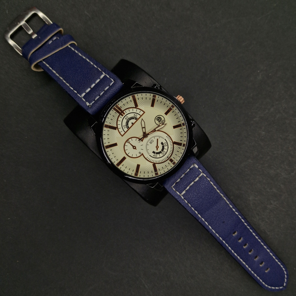 اسپرت مردانه کد(7119) بند سرمه ای/صفحه سفید/ شیشه رفلکس