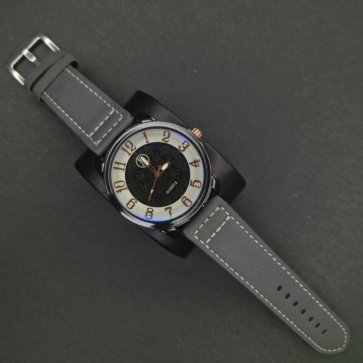 اسپرت مردانه کد(7129) بند طوسی/صفحه مشکی/ شیشه رفلکس