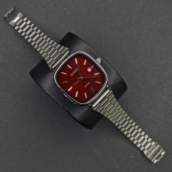 کاسیو اولدمانی مردانه کد(7146) نقره ای/صفحه قرمز