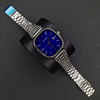 کاسیو اولدمانی مردانه کد(7150) نقره ای/صفحه سرمه ای