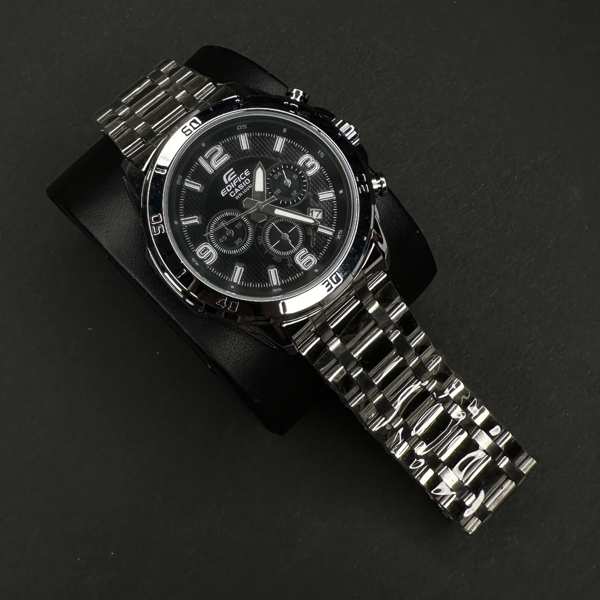 کاسیو ادیفایس 2 موتوره مردانه کد (5776) نقره ای داخل مشکی