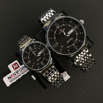 ست نیوی فورس کد(6942) نقره ای صفحه مشکی