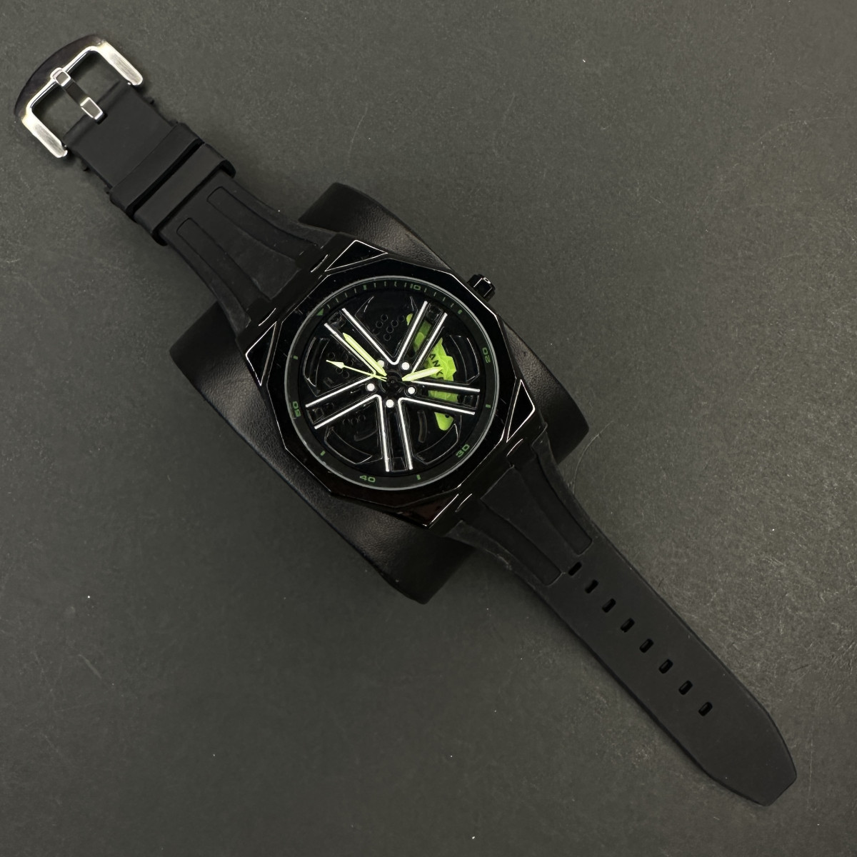 رینگی متحرک بند رابر کد (7218) مشکی رینگ سبز