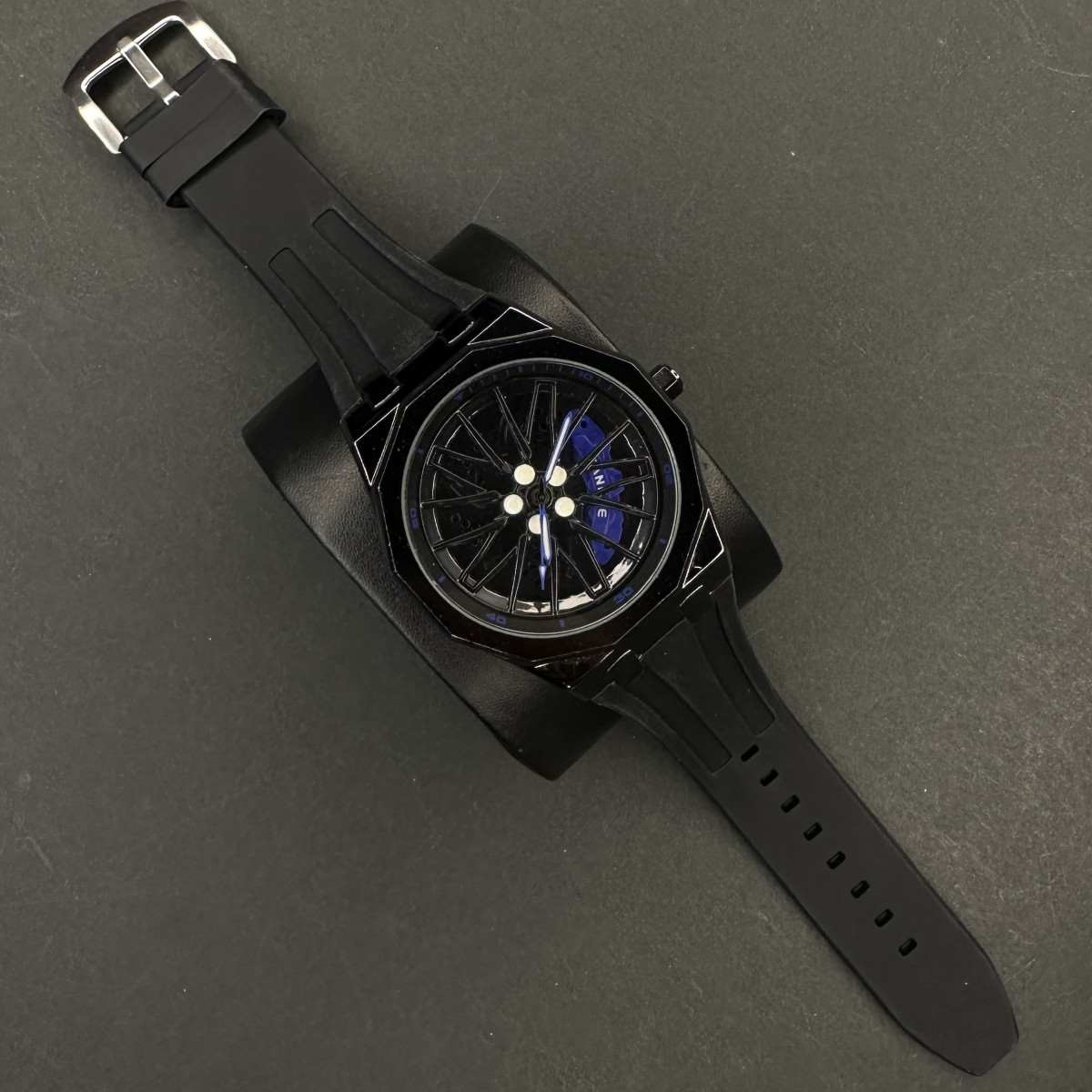 رینگی متحرک بند رابر کد (7229) مشکی رینگ ابی