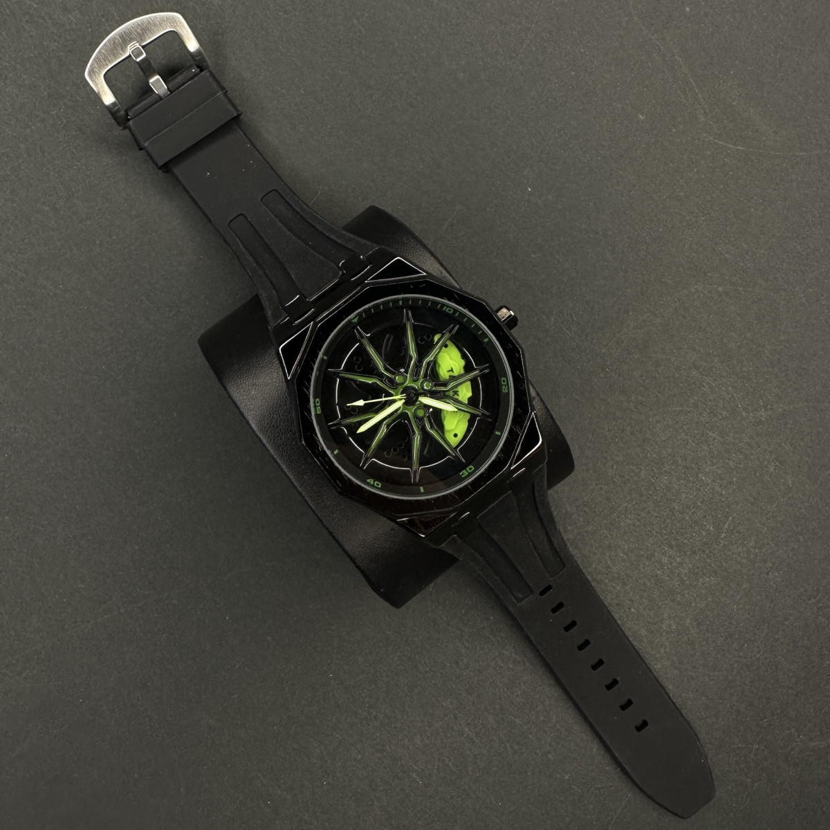 رینگی متحرک بند رابر کد (7238) مشکی رینگ سبز