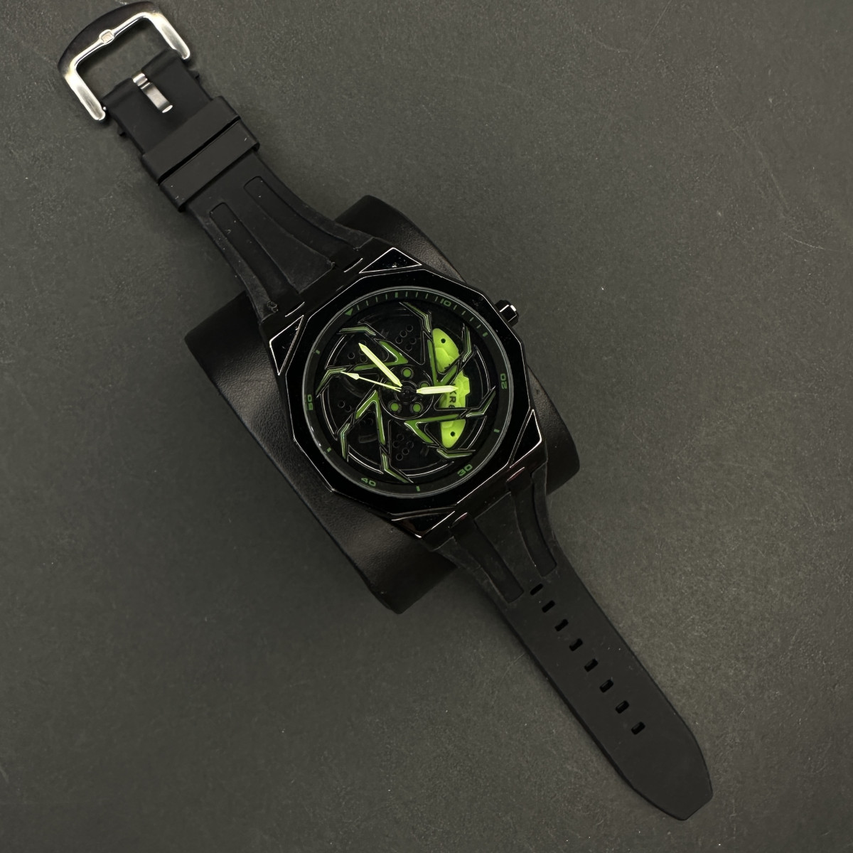 رینگی متحرک بند رابر کد (7241)مشکی رینگ سبز