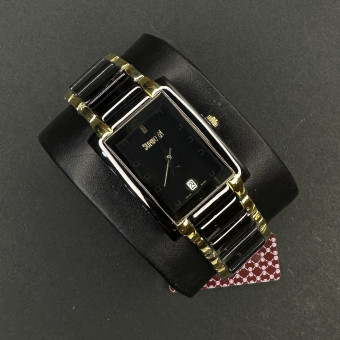 برند SUNBORN موتور ژاپن کد (6315) بند مشکی طلایی صفحه مشکی