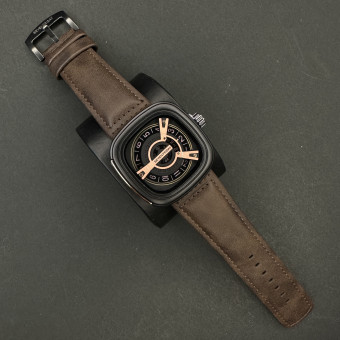 سون فرایدی مردانه کد(6337) صحفه مربع بند قهوه ای تیره