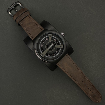 سون فرایدی مردانه کد(6339) صحفه گرد بند قهوه ای تیره