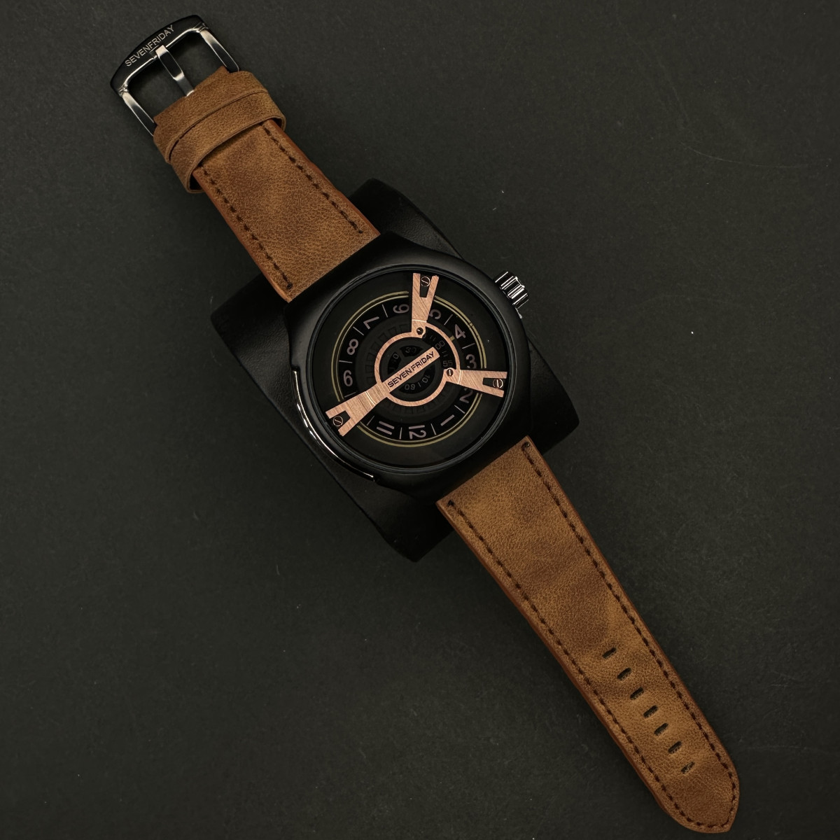 سون فرایدی مردانه کد(6340) صحفه گرد بند قهوه ای روشن