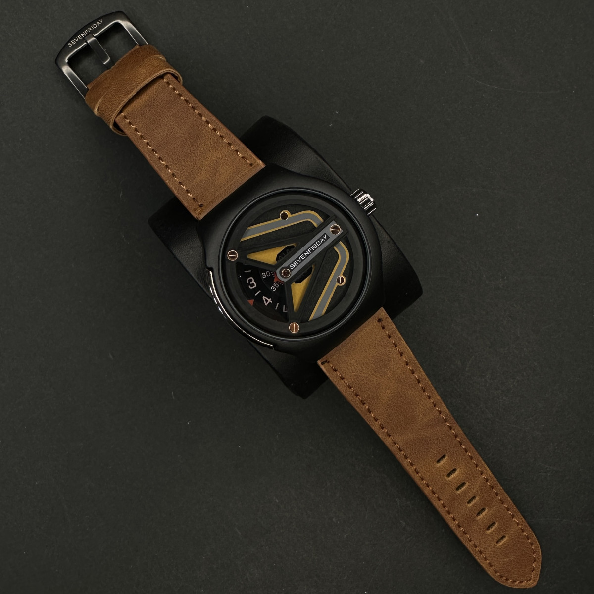 سون فرایدی مردانه کد(6341) صحفه گرد بند قهوه ای روشن