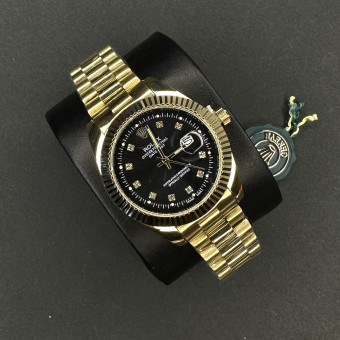 رولکس DAY DATE کد(6388) طلایی صفحه مشکی