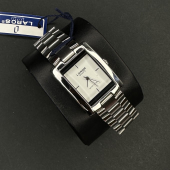 برند اورجینال LAROS موتور ژاپن (6392) مستطیلی نقره ای صفحه سفید