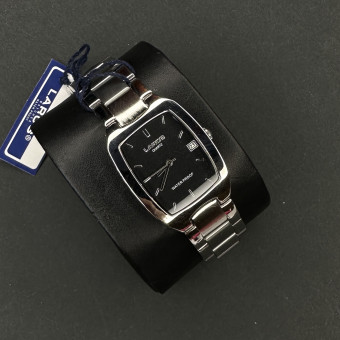 برند اورجینال LAROS موتور ژاپن (6395) مستطیلی نقره ای صفحه مشکی