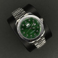 رولکس مردانه DAY DATE کد(8022) نقره ای صفحه سبز