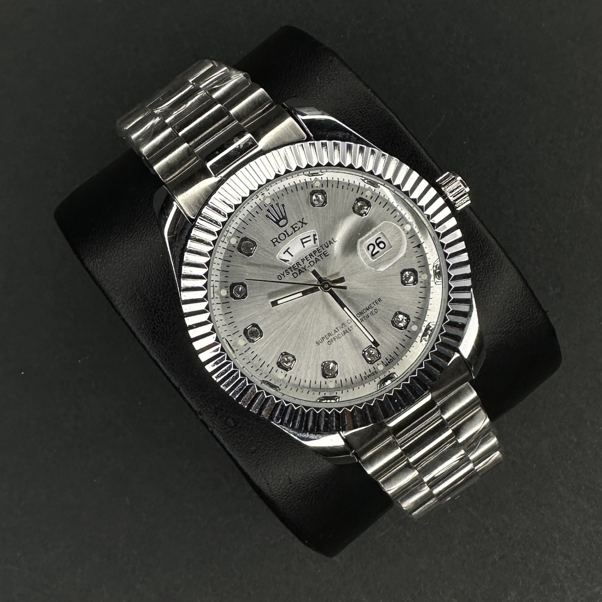 رولکس مردانه DAY DATE کد(8026) تمام نقره ای