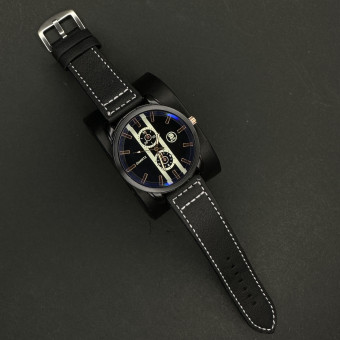 اسپرت مردانه کد(8102) بند مشکی صفحه سرمه ای شیشه رفلکس