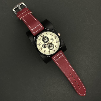 اسپرت مردانه کد(8104) بند زرشکی صفحه شیری شیشه رفلکس