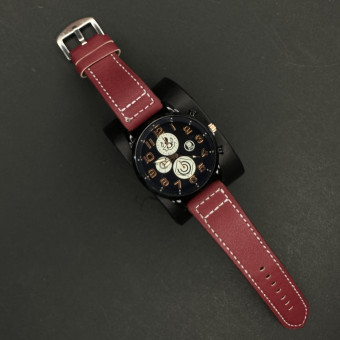 اسپرت مردانه کد(8112) بند زرشکی صفحه سرمه ای شیشه رفلکس