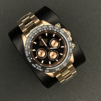 ساعت ROLEX کرنوگراف سه موتوره کد (8151) بند مسی صفحه مشکی