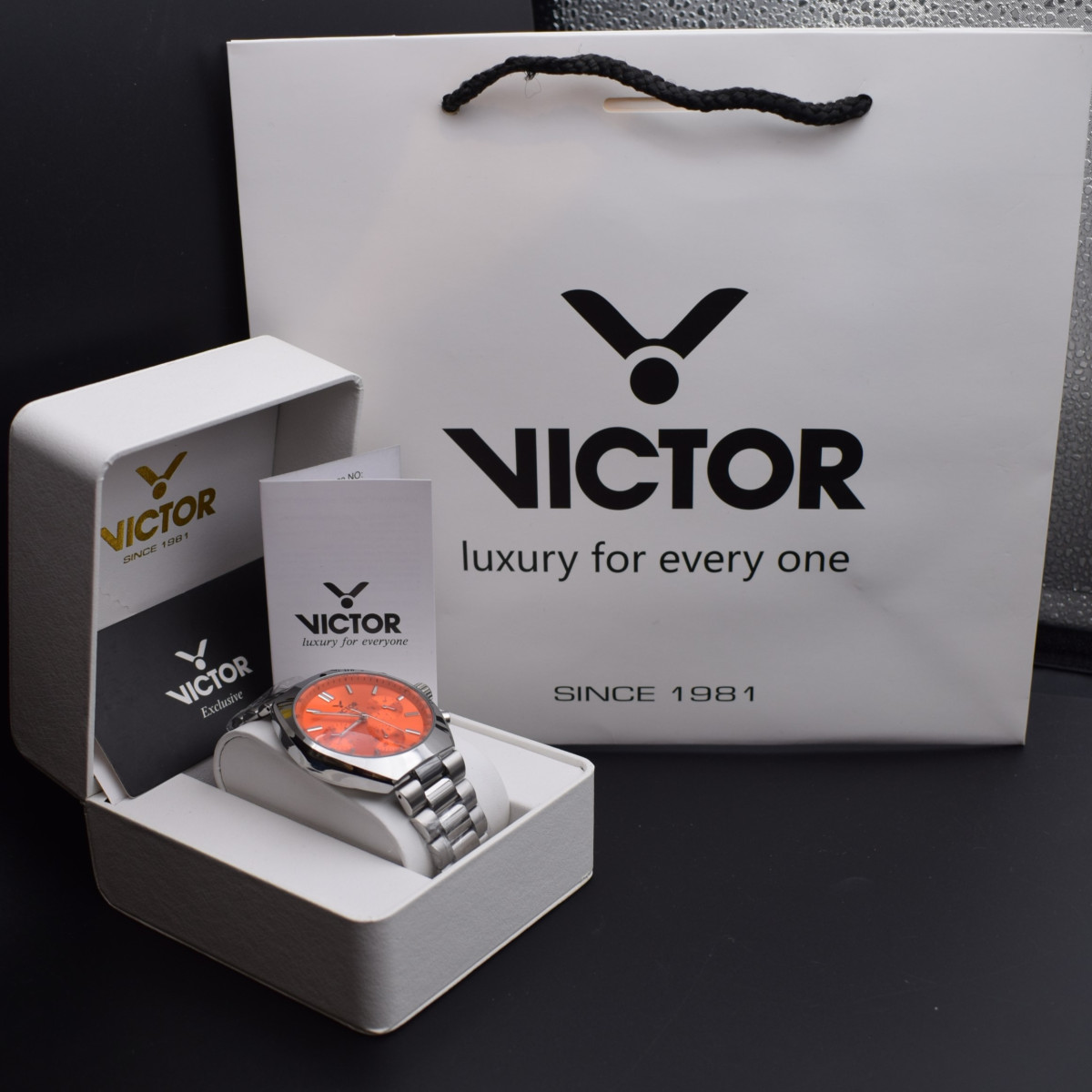 victor فول استیل مدل v5837-03 سه موتور کد (8888) نقره ای صحفه نارنجی