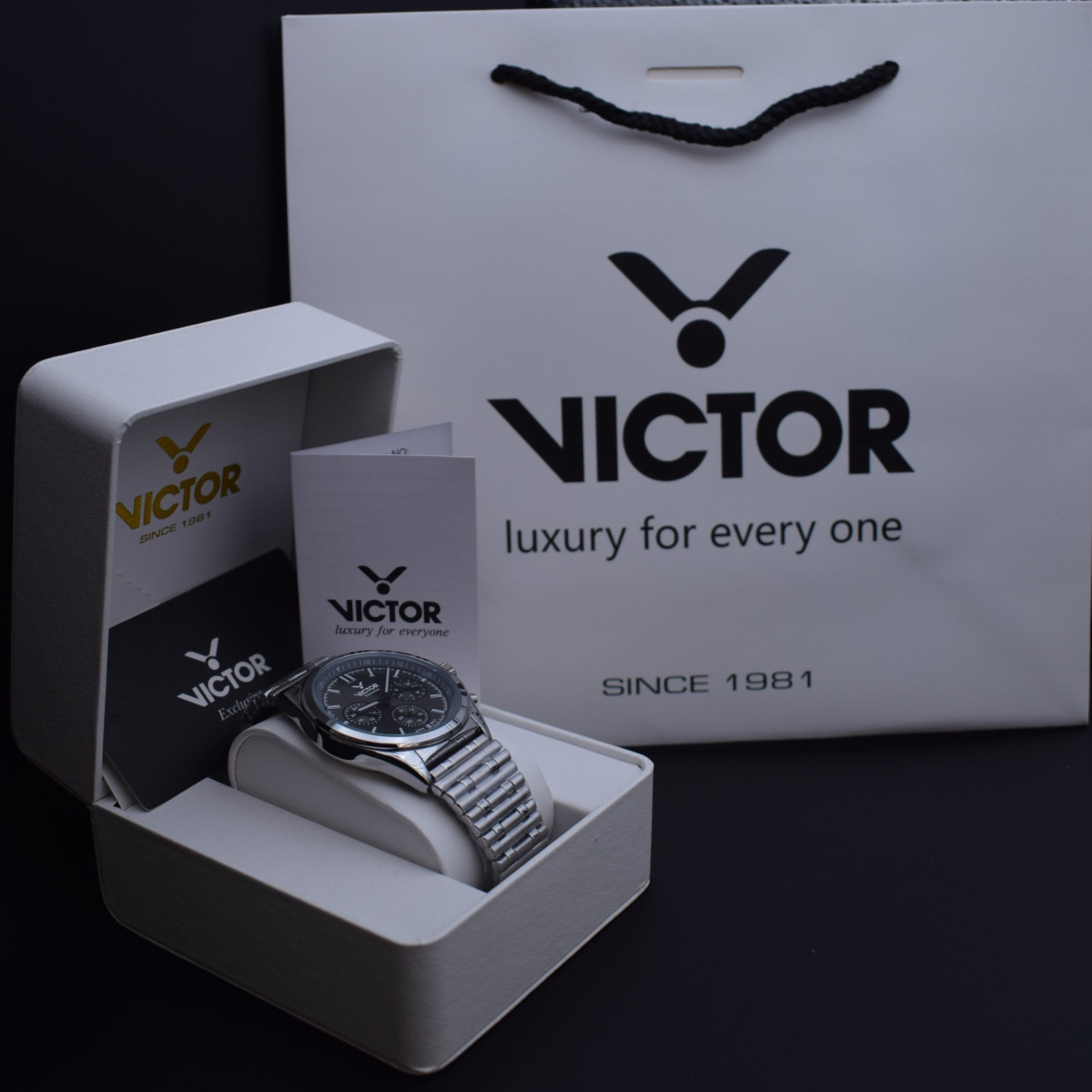 victor فول استیل مدل v5834-04 سه موتور کد (8897) نقره ای صفحه نوک مدادی