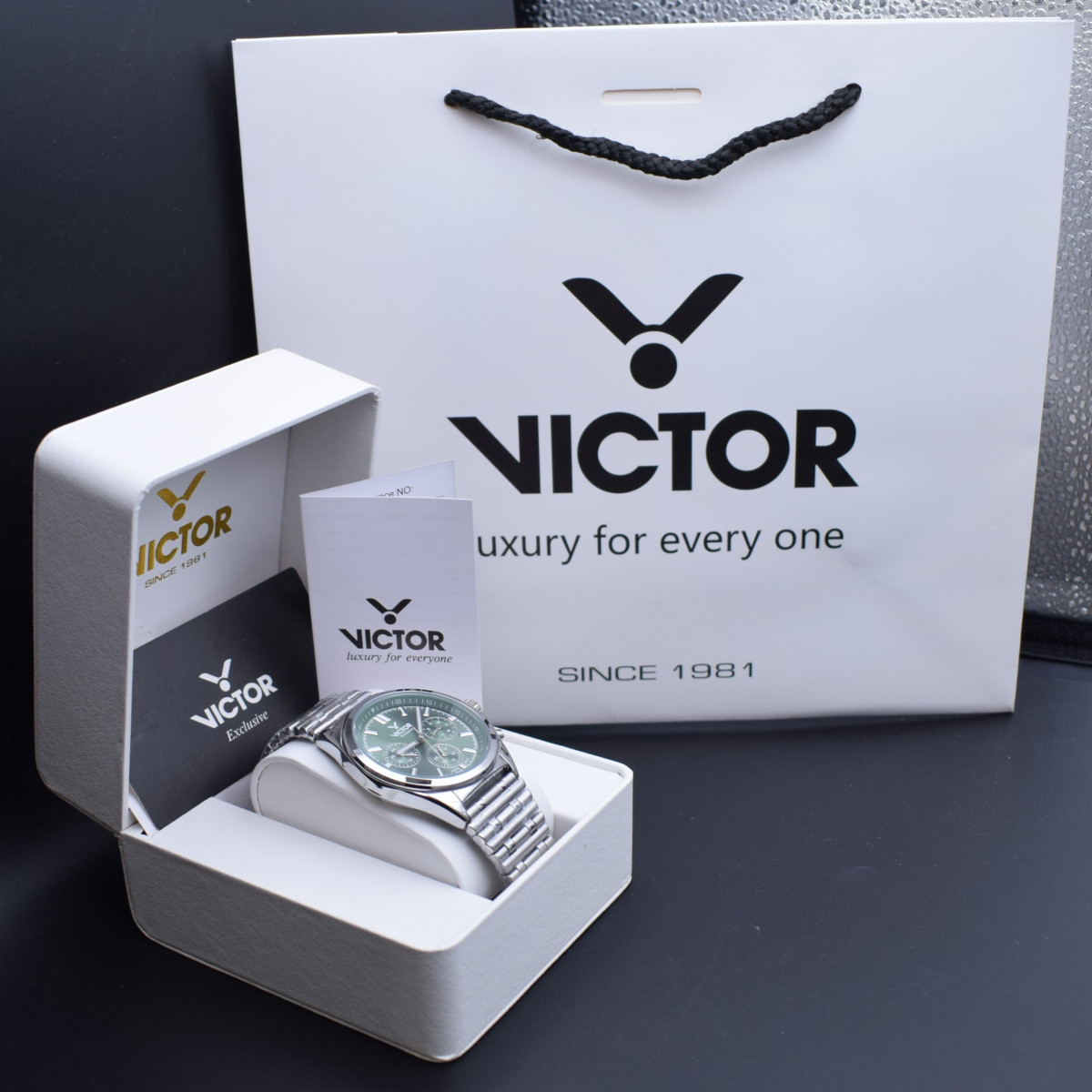 victor فول استیل مدل v5834-05 سه موتور کد (8899) نقره ای صفحه سبز