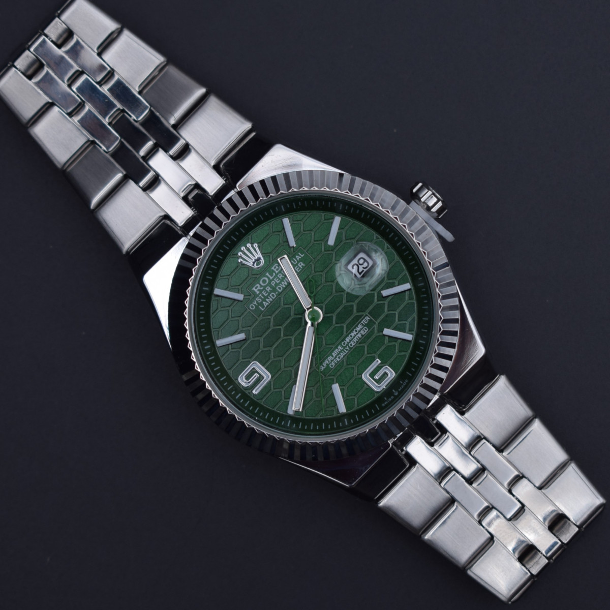 رولکس oyster perpetual مردانه کد (9040) نقره ای صفحه سبز