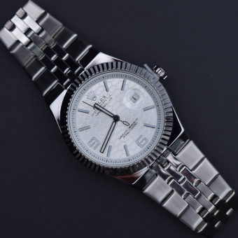 رولکس oyster perpetual مردانه کد (9039) نقره ای صفحه سفید