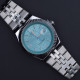 رولکس oyster perpetual مردانه کد (9041) نقره ای صفحه آبی تیفانی