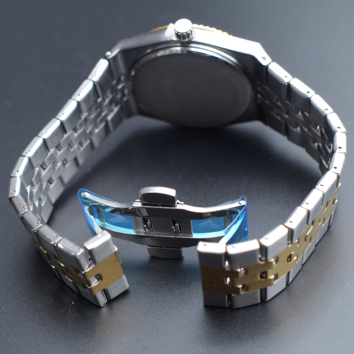 رولکس oyster perpetual مردانه کد (9362)بند نقره ای رگه طلایی صفحه سفید