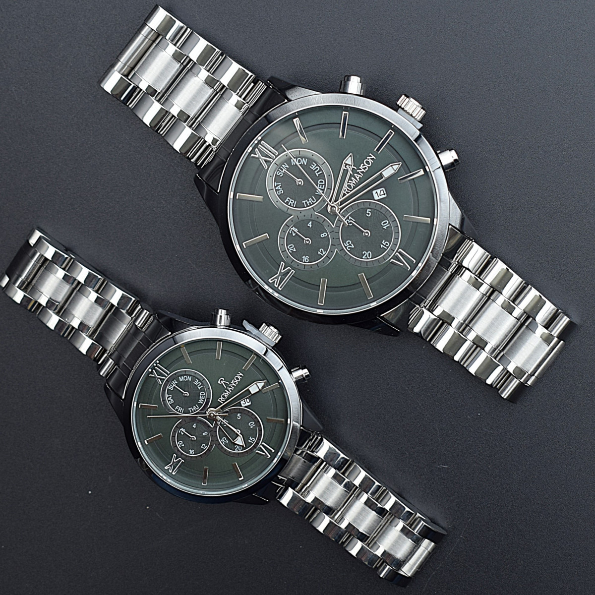 ست رومانسو کد (9424) بند نقره ای صفحه سبز