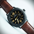 نیوی فورس اورجینال کد (387) بند قهوه ای قاب نوک مدادی صفحه مشکی اعداد آجری