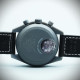 امگا سواچ MOON SWATCHکد(581) بند مشکی قاب طوسی تیره صفحه مشکی