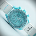 امگا سواچ MOON SWATCHکد(590) بند سفید قاب و صفحه آبی