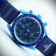 امگا سواچ MOON SWATCHکد(589) فول آبی عقربه سفید