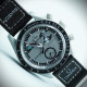 امگا سواچ MOON SWATCHکد(580) بند مشکی قاب طوسی صفحه طوسی
