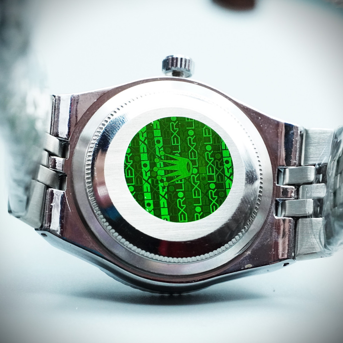 رولکس oyster perpetual مردانه کد (650) بند و قاب نقره ای صفحه سرمه ای