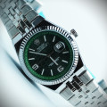 رولکس oyster perpetual مردانه کد (647) بند و قاب نقره ای صفحه سبز