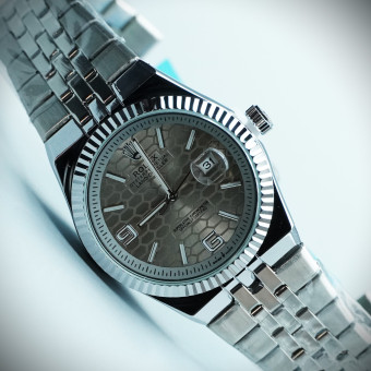 رولکس oyster perpetual مردانه کد (648) بند و قاب نقره ای صفحه سیلور