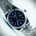 رولکس oyster perpetual مردانه کد (650) بند و قاب نقره ای صفحه سرمه ای